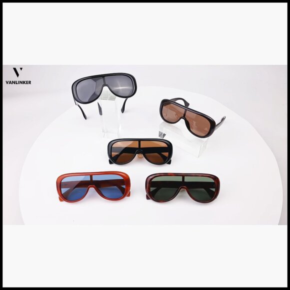 Oversized Aviator Square Sunglasses Polarized Lens Retro Futuristic Mask Shades main image 4